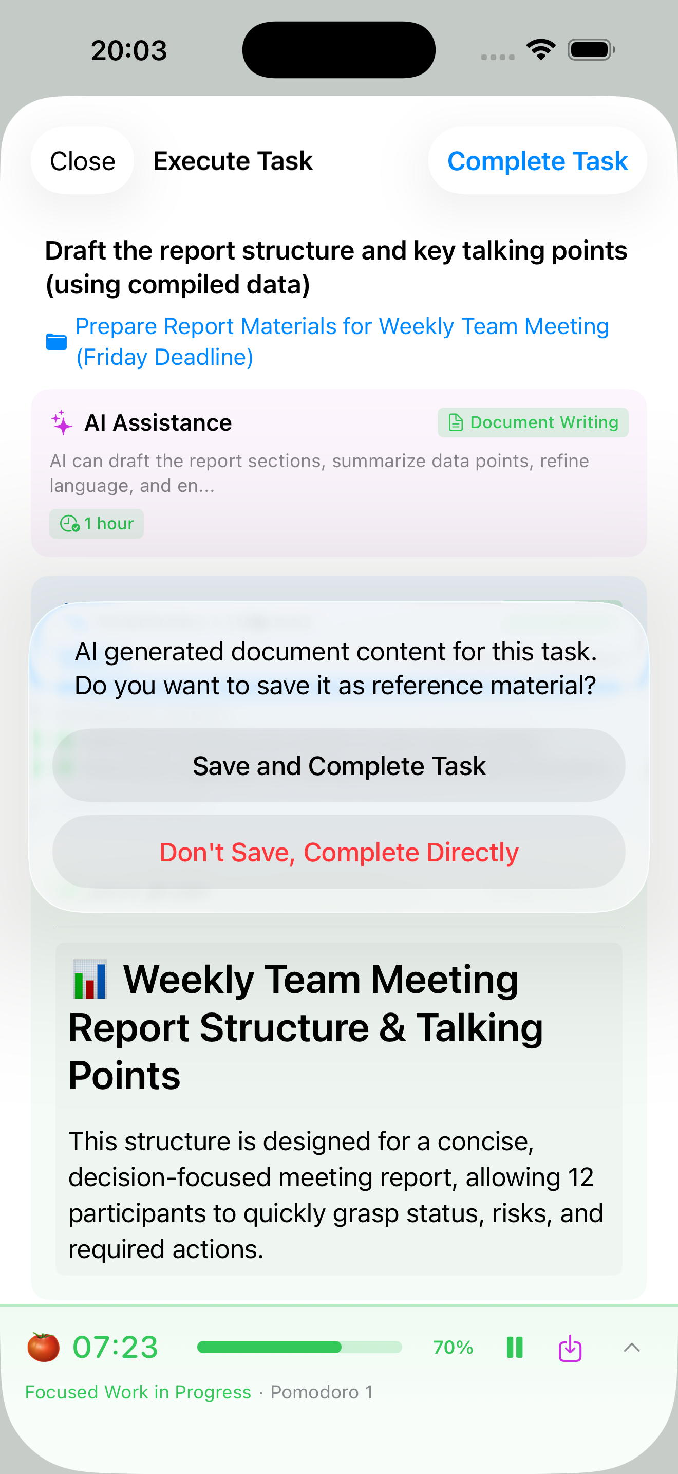 AI generated document save